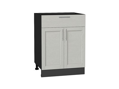 Шкаф нижний с 2-мя дверцами и ящиком Сканди Graphite, Cappuccino Softwood, 600 В*Ш*Г 816*600*480, фасад МДФ  Cappuccino Softwood, корпус  Graphite ms2510VVT_41967