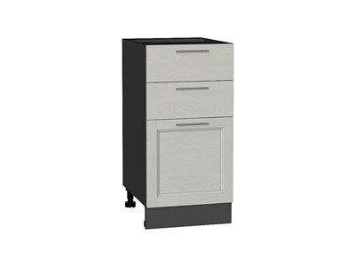 Шкаф нижний с 3-мя ящиками Сканди Graphite, Cappuccino Softwood, 400 В*Ш*Г 816*400*480, фасад МДФ  Cappuccino Softwood, корпус  Graphite ms2510VVT_41901