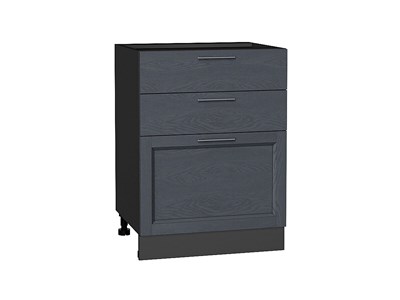 Шкаф нижний с 3-мя ящиками Сканди Graphite, Graphite Softwood, 600 В*Ш*Г 816*600*480, фасад МДФ  Graphite Softwood, корпус  Graphite ms2510VVT_41925