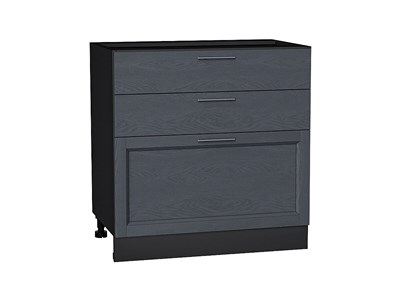 Шкаф нижний с 3-мя ящиками Сканди Graphite, Graphite Softwood, 800 В*Ш*Г 816*800*480, фасад МДФ  Graphite Softwood, корпус  Graphite ms2510VVT_41936