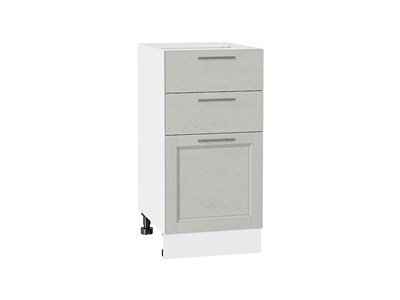 Шкаф нижний с 3-мя ящиками Сканди Белый, Cappuccino Softwood, 400 В*Ш*Г 816*400*480, фасад МДФ  Cappuccino Softwood, корпус  Белый ms2510VVT_41900