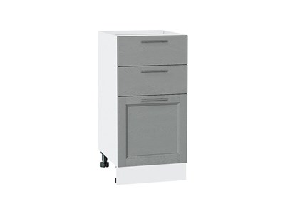 Шкаф нижний с 3-мя ящиками Сканди Белый, Grey Softwood, 400 В*Ш*Г 816*400*480, фасад МДФ  Grey Softwood, корпус  Белый ms2510VVT_41904