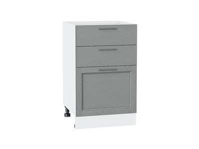 Шкаф нижний с 3-мя ящиками Сканди Белый, Grey Softwood, 500 В*Ш*Г 816*500*480, фасад МДФ  Grey Softwood, корпус  Белый ms2510VVT_41915