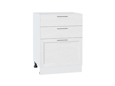 Шкаф нижний с 3-мя ящиками Сканди Белый, White Softwood, 600 В*Ш*Г 816*600*480, фасад МДФ  White Softwood, корпус  Белый ms2510VVT_56253