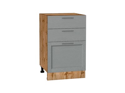 Шкаф нижний с 3-мя ящиками Сканди Дуб Вотан, Grey Softwood, 500 В*Ш*Г 816*500*480, фасад МДФ  Grey Softwood, корпус  Дуб Вотан ms2510VVT_63055