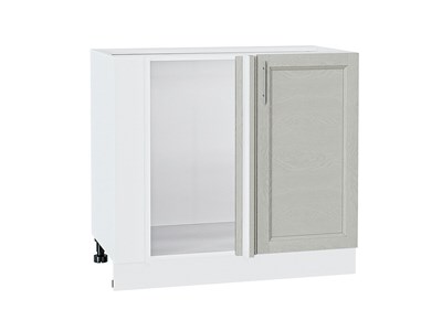 Шкаф нижний угловой Сканди Белый, Cappuccino Softwood В*Ш*Г 816*890*480, фасад МДФ  Cappuccino Softwood, корпус  Белый ms2510VVT_42032