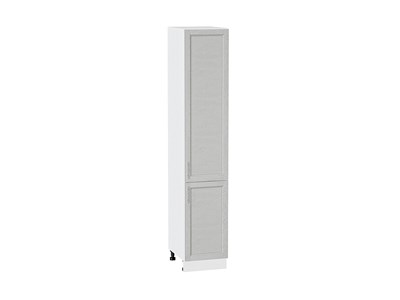 Шкаф пенал с 2-мя дверцами Сканди Белый, Cappuccino Softwood, 2140, 400 В*Ш*Г 2132*400*576, фасад МДФ  Cappuccino Softwood, корпус  Белый ms2510VVT_42054