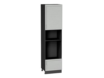 Шкаф пенал с 1-ой дверцей и ящиком под технику Сканди Graphite, Cappuccino Softwood, 2340 В*Ш*Г 2336*600*576, фасад МДФ  Cappuccino Softwood, корпус  Graphite ms2510VVT_42339