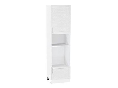 Шкаф пенал с 1-ой дверцей и ящиком под технику Сканди Белый, White Softwood, 2340 В*Ш*Г 2336*600*576, фасад МДФ  White Softwood, корпус  Белый ms2510VVT_56279