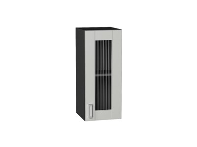 Шкаф верхний с 1-ой остекленной дверцей Лофт Graphite, Grey Silk, 720, 300 В*Ш*Г 716*300*320, фасад МДФ/Стекло  Grey Silk, корпус  Graphite ms2510VVT_69620
