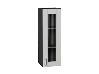 Шкаф верхний с 1-ой остекленной дверцей Лофт Graphite, Grey Silk, 920, 300 В*Ш*Г 920*300*320, фасад МДФ/Стекло  Grey Silk, корпус  Graphite ms2510VVT_69623
