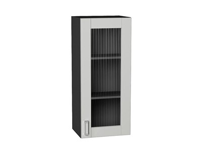 Шкаф верхний с 1-ой остекленной дверцей Лофт Graphite, Grey Silk, 920, 400 В*Ш*Г 920*400*320, фасад МДФ/Стекло  Grey Silk, корпус  Graphite ms2510VVT_69624