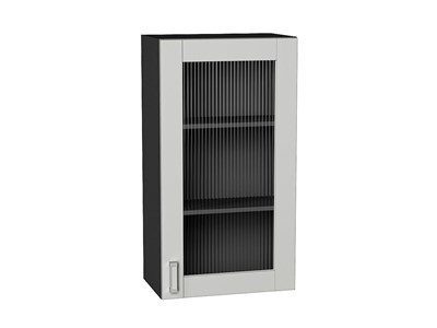 Шкаф верхний с 1-ой остекленной дверцей Лофт Graphite, Grey Silk, 920, 500 В*Ш*Г 920*500*320, фасад МДФ/Стекло  Grey Silk, корпус  Graphite ms2510VVT_69625