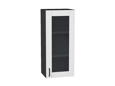 Шкаф верхний с 1-ой остекленной дверцей Лофт Graphite, Super White, 920, 400 В*Ш*Г 920*400*320, фасад МДФ/Стекло  Super White, корпус  Graphite ms2510VVT_55212