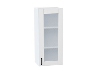 Шкаф верхний с 1-ой остекленной дверцей Лофт Белый, Super White, 920, 400 В*Ш*Г 920*400*320, фасад МДФ/Стекло  Super White, корпус  Белый ms2510VVT_55205