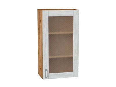 Шкаф верхний с 1-ой остекленной дверцей Лофт Дуб Вотан, Nordic Oak, 920, 500 В*Ш*Г 920*500*320, фасад МДФ/Стекло  Nordic Oak, корпус  Дуб Вотан ms2510VVT_63211