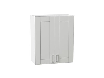 Шкаф верхний с 2-мя дверцами Лофт Белый, Grey Silk, 720, 600 В*Ш*Г 716*600*320, фасад МДФ  Grey Silk, корпус  Белый ms2510VVT_69626