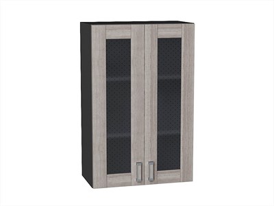 Шкаф верхний с 2-мя остекленными дверцами Лофт Graphite, Cappuccino Veralinga, 920, 600 В*Ш*Г 920*600*320, фасад МДФ/Стекло  Cappuccino Veralinga, корпус  Graphite ms2510VVT_40992