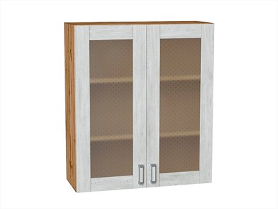 Шкаф верхний с 2-мя остекленными дверцами Лофт Дуб Вотан, Nordic Oak, 920, 800 В*Ш*Г 920*800*320, фасад МДФ/Стекло  Nordic Oak, корпус  Дуб Вотан ms2510VVT_63245