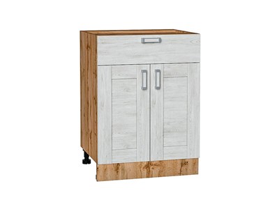 Шкаф нижний с 2-мя дверцами и ящиком Лофт Дуб Вотан, Nordic Oak, 600 В*Ш*Г 816*600*480, фасад МДФ  Nordic Oak, корпус  Дуб Вотан ms2510VVT_63370