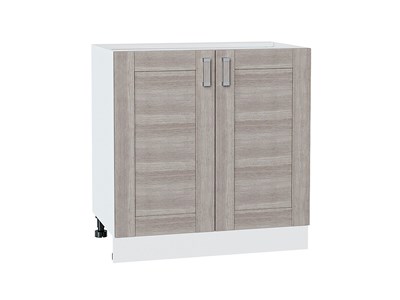 Шкаф нижний с 2-мя дверцами Лофт Белый, Cappuccino Veralinga, 800 В*Ш*Г 816*800*480, фасад МДФ  Cappuccino Veralinga, корпус  Белый ms2510VVT_36048