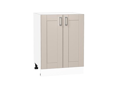 Шкаф нижний с 2-мя дверцами Лофт Белый, Cream Silk, 600 В*Ш*Г 816*600*480, фасад МДФ  Cream Silk, корпус  Белый ms2510VVT_71574