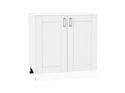 Шкаф нижний с 2-мя дверцами Лофт Белый, White Silk, 800 В*Ш*Г 816*800*480, фасад МДФ  White Silk, корпус  Белый ms2510VVT_60097