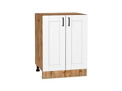Шкаф нижний с 2-мя дверцами Лофт Дуб Вотан, Super White, 600 В*Ш*Г 816*600*480, фасад МДФ  Super White, корпус  Дуб Вотан ms2510VVT_63376