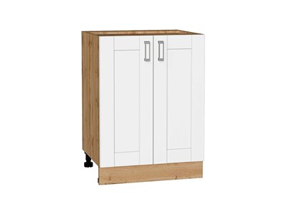 Шкаф нижний с 2-мя дверцами Лофт Дуб Вотан, White Silk, 600 В*Ш*Г 816*600*480, фасад МДФ  White Silk, корпус  Дуб Вотан ms2510VVT_63374