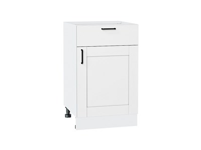 Шкаф нижний с 1-ой дверцей и ящиком Лофт Белый, Super White, 500 В*Ш*Г 816*500*480, фасад МДФ  Super White, корпус  Белый ms2510VVT_55296