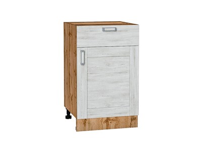 Шкаф нижний с 1-ой дверцей и ящиком Лофт Дуб Вотан, Nordic Oak, 500 В*Ш*Г 816*500*480, фасад МДФ  Nordic Oak, корпус  Дуб Вотан ms2510VVT_63347