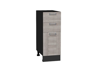 Шкаф нижний с 3-мя ящиками Лофт Graphite, Cappuccino Veralinga, 300 В*Ш*Г 816*300*480, фасад МДФ  Cappuccino Veralinga, корпус  Graphite ms2510VVT_36070
