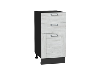 Шкаф нижний с 3-мя ящиками Лофт Graphite, Nordic Oak, 400 В*Ш*Г 816*400*480, фасад МДФ  Nordic Oak, корпус  Graphite ms2510VVT_36079