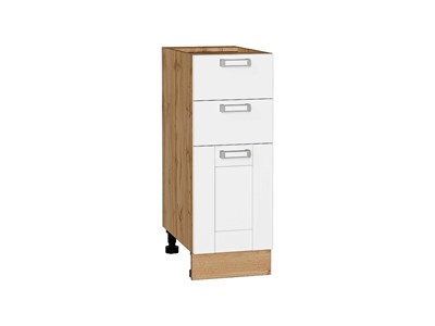 Шкаф нижний с 3-мя ящиками Лофт Дуб Вотан, White Silk, 300 В*Ш*Г 816*300*480, фасад МДФ  White Silk, корпус  Дуб Вотан ms2510VVT_63382