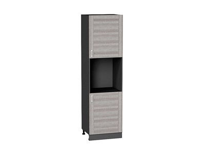 Шкаф пенал с 2-мя дверцами под технику Лофт Graphite, Cappuccino Veralinga, 2140 В*Ш*Г 2132*600*576, фасад МДФ  Cappuccino Veralinga, корпус  Graphite ms2510VVT_36147