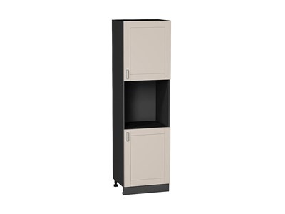 Шкаф пенал с 2-мя дверцами под технику Лофт Graphite, Cream Silk, 2140 В*Ш*Г 2132*600*576, фасад МДФ  Cream Silk, корпус  Graphite ms2510VVT_71627