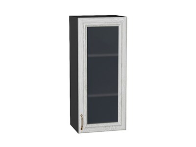 Шкаф верхний с 1-ой остекленной дверцей Шале Graphite, White Dreamline, 920, 400 В*Ш*Г 920*400*320, фасад МДФ/Стекло  White Dreamline, корпус  Graphite ms2510VVT_53797