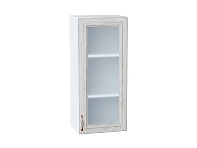 Шкаф верхний с 1-ой остекленной дверцей Шале Белый, White Dreamline, 920, 400 В*Ш*Г 920*400*320, фасад МДФ/Стекло  White Dreamline, корпус  Белый ms2510VVT_53791