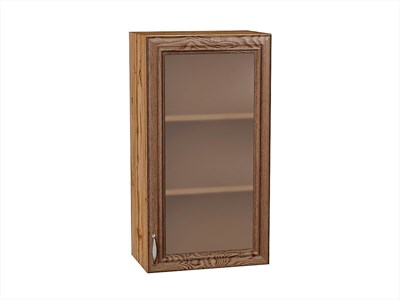 Шкаф верхний с 1-ой остекленной дверцей Шале Дуб Вотан, Brown Dreamline, 920, 500 В*Ш*Г 920*500*320, фасад МДФ/Стекло  Brown Dreamline, корпус  Дуб Вотан ms2510VVT_61321