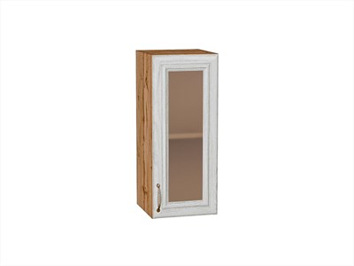 Шкаф верхний с 1-ой остекленной дверцей Шале Дуб Вотан, White Dreamline, 720, 300 В*Ш*Г 716*300*320, фасад МДФ/Стекло  White Dreamline, корпус  Дуб Вотан ms2510VVT_61310