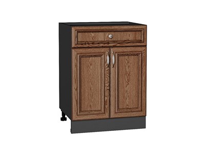 Шкаф нижний с 2-мя дверцами и ящиком Шале Graphite, Brown Dreamline, 600 В*Ш*Г 816*600*480, фасад МДФ  Brown Dreamline, корпус  Graphite ms2510VVT_53974
