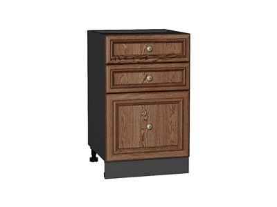 Шкаф нижний с 3-мя ящиками Шале Graphite, Brown Dreamline, 500 В*Ш*Г 816*500*480, фасад МДФ  Brown Dreamline, корпус  Graphite ms2510VVT_54000