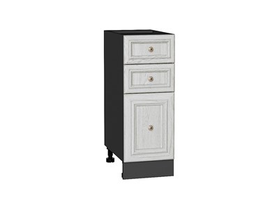 Шкаф нижний с 3-мя ящиками Шале Graphite, White Dreamline, 300 В*Ш*Г 816*300*480, фасад МДФ  White Dreamline, корпус  Graphite ms2510VVT_53988