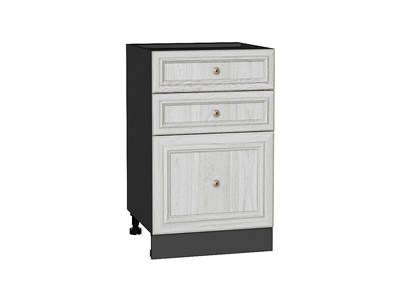 Шкаф нижний с 3-мя ящиками Шале Graphite, White Dreamline, 500 В*Ш*Г 816*500*480, фасад МДФ  White Dreamline, корпус  Graphite ms2510VVT_53990