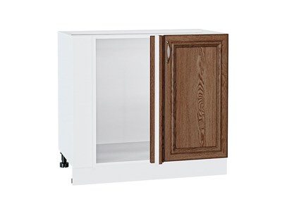 Шкаф нижний угловой Шале Белый, Brown Dreamline В*Ш*Г 816*890*480, фасад МДФ  Brown Dreamline, корпус  Белый ms2510VVT_54009