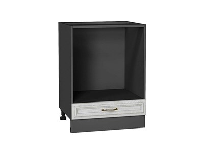 Шкаф нижний под духовку Шале Graphite, White Dreamline, 600 В*Ш*Г 816*600*476, фасад МДФ  White Dreamline, корпус  Graphite ms2510VVT_53876