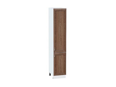 Шкаф пенал с 2-мя дверцами Шале Белый, Brown Dreamline, 2140, 400 В*Ш*Г 2132*400*576, фасад МДФ  Brown Dreamline, корпус  Белый ms2510VVT_54035