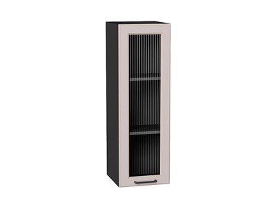 Шкаф верхний с 1-ой остекленной дверцей Барселона Graphite, Кашемир, 920, 300 В*Ш*Г 920*300*324, фасад МДФ/Стекло  Кашемир, корпус  Graphite ms2510VVT_53089