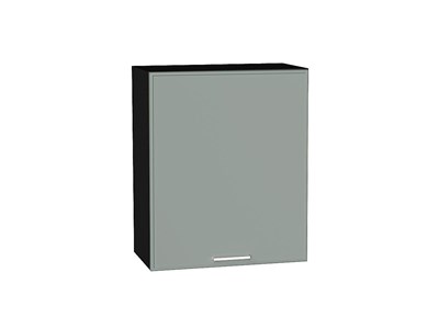 Шкаф верхний с 1-ой дверцей Квадро Graphite, Аквамарин, 720, 600 В*Ш*Г 716*600*321, фасад МДФ  Аквамарин, корпус  Graphite ms2510VVT_73096