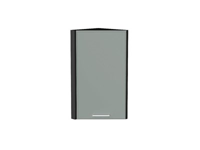 Шкаф верхний торцевой Квадро Graphite, Аквамарин, 720 В*Ш*Г 716*300*307, фасад МДФ  Аквамарин, корпус  Graphite ms2510VVT_73210